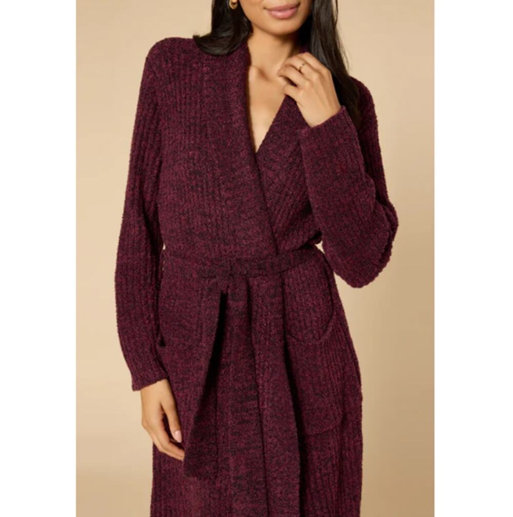 Softies Women's Dark Heather Cherry Cola Marshmallow Wrap Robe Size 2X-3X